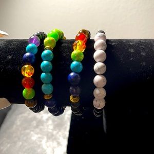 SOLD! Custom 4 Stack Chakra Stone Beaded Bracelets
